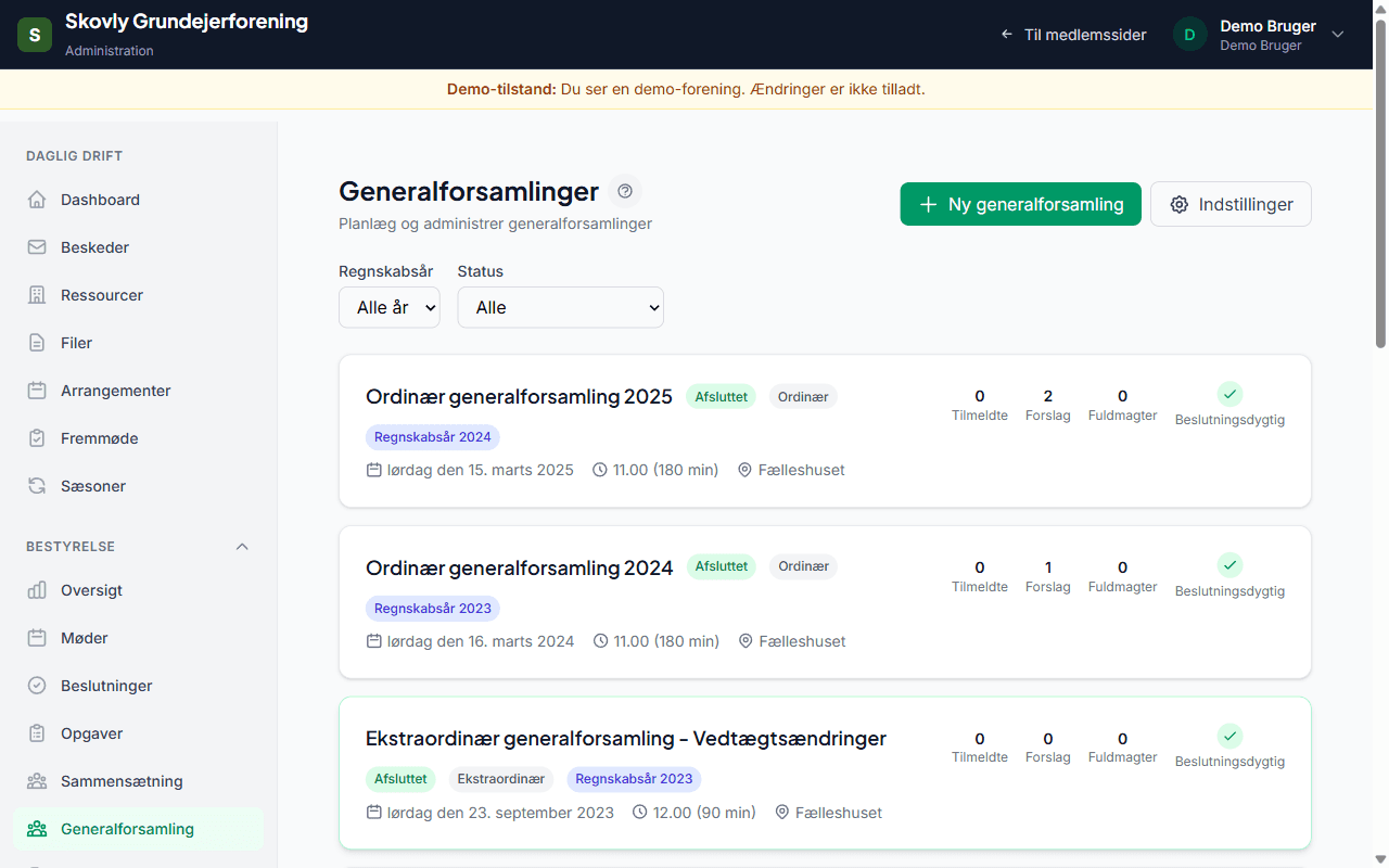Generalforsamling - screenshot fra Kirkestyring