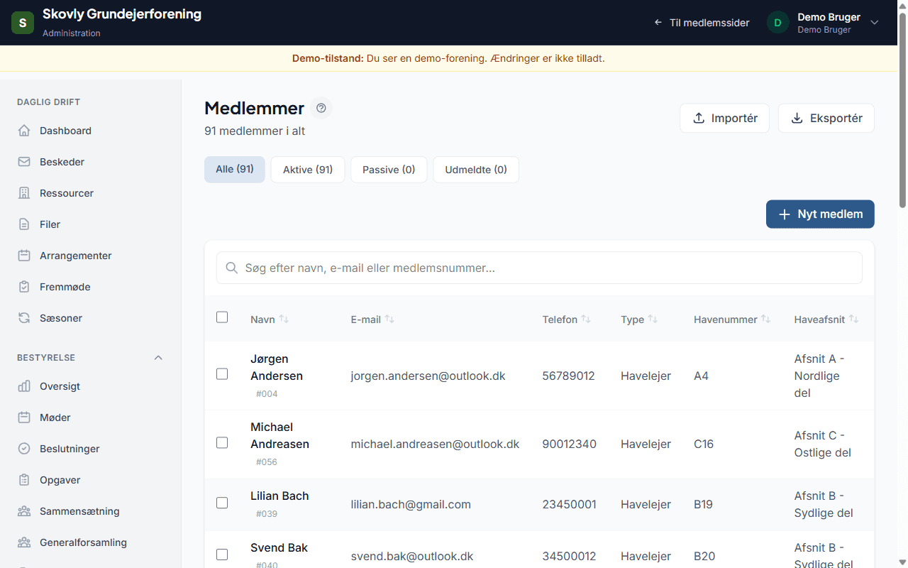 Medlemskartotek - screenshot fra Kirkestyring
